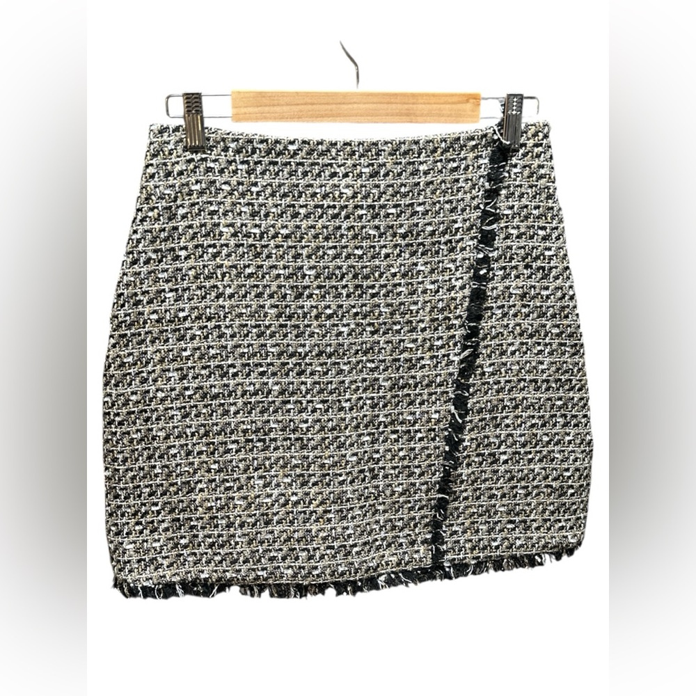Express Black and White Tweed Mini Skirt